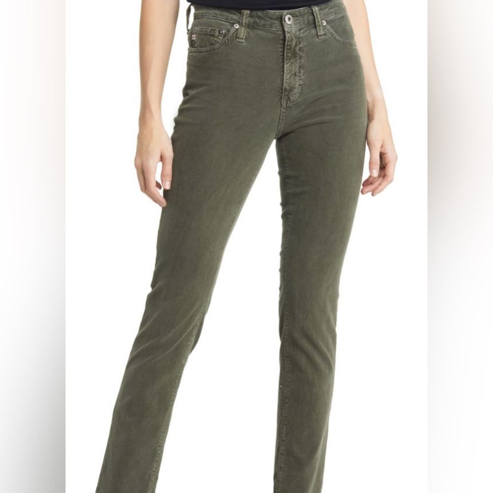 AG Adriano Goldschmeid Corduroy super skinny olive green jeans size 29R